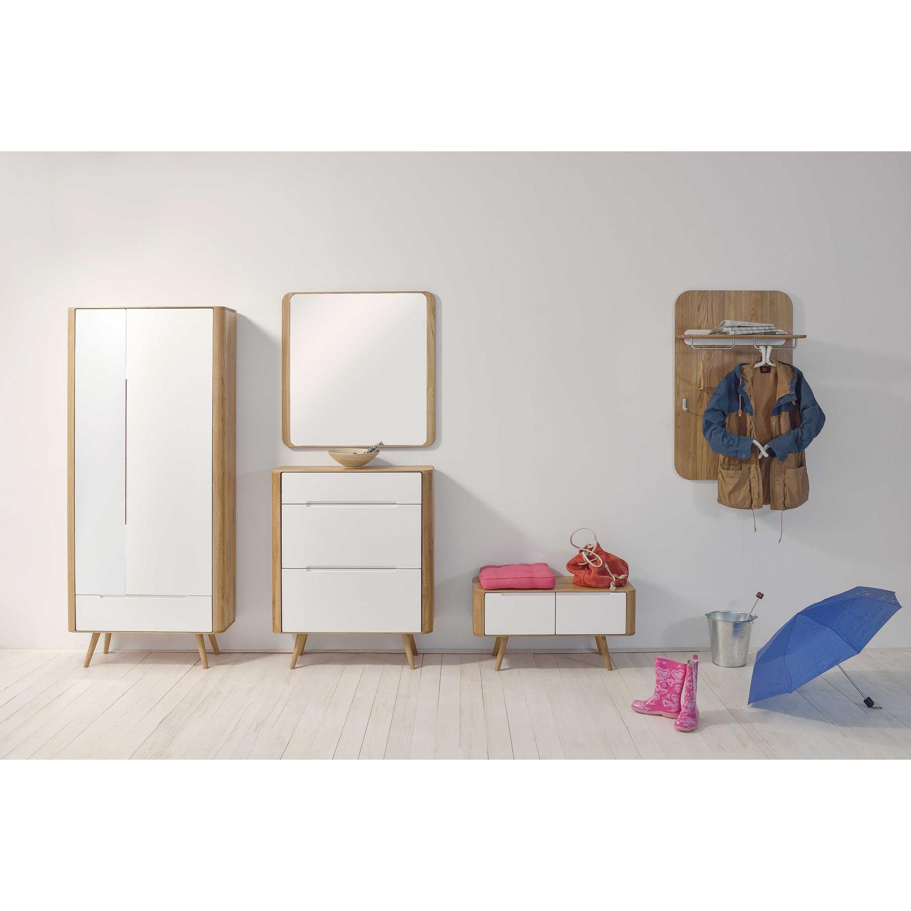 Gazzda Ena garderobe hangend 200x90 whitewash