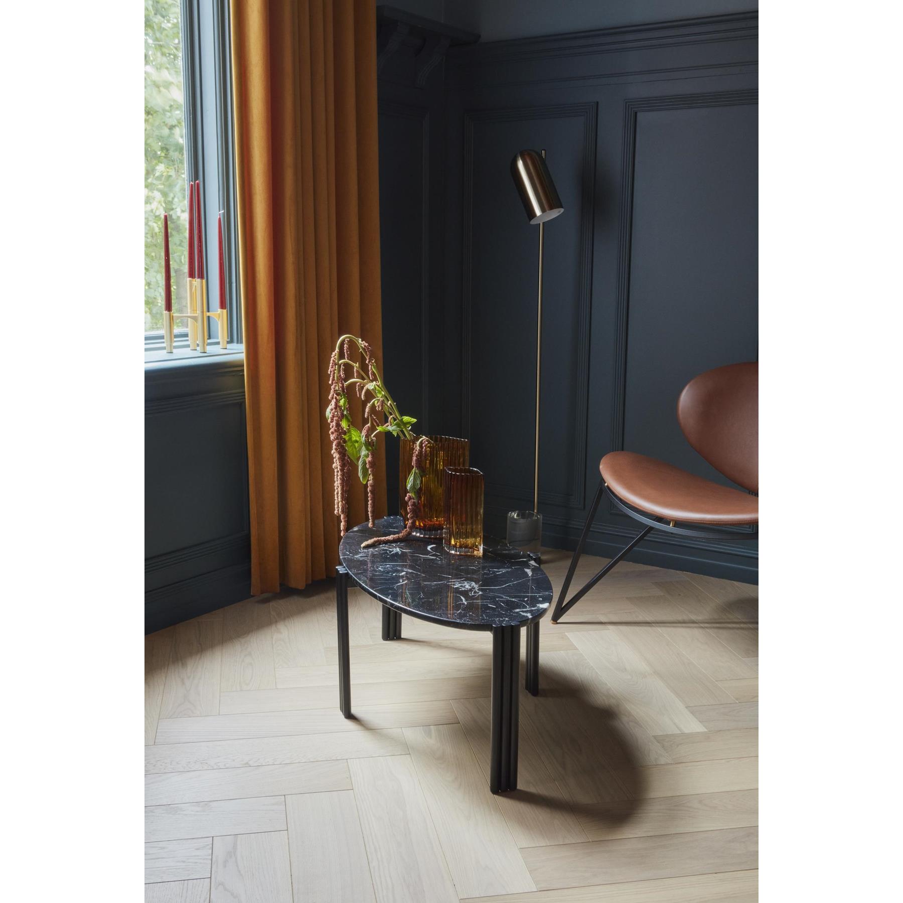 AYTM Tribus ovaal salontafel zwart|travertine