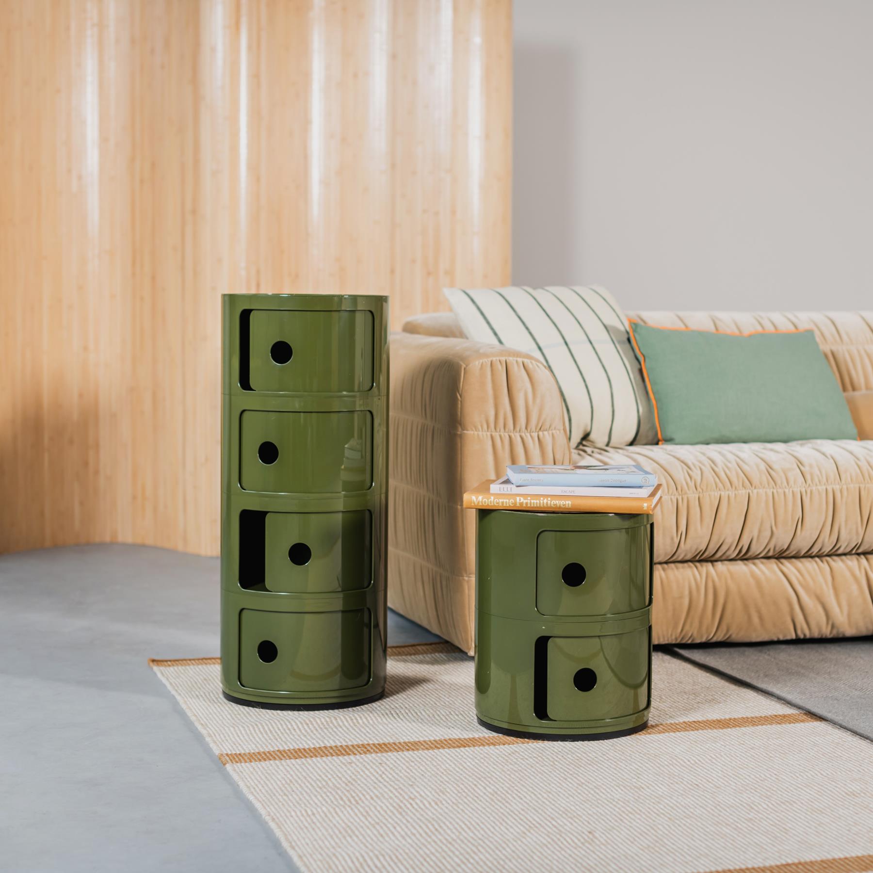 Kartell Componibili Kast - 4 Modules - Mosgroen