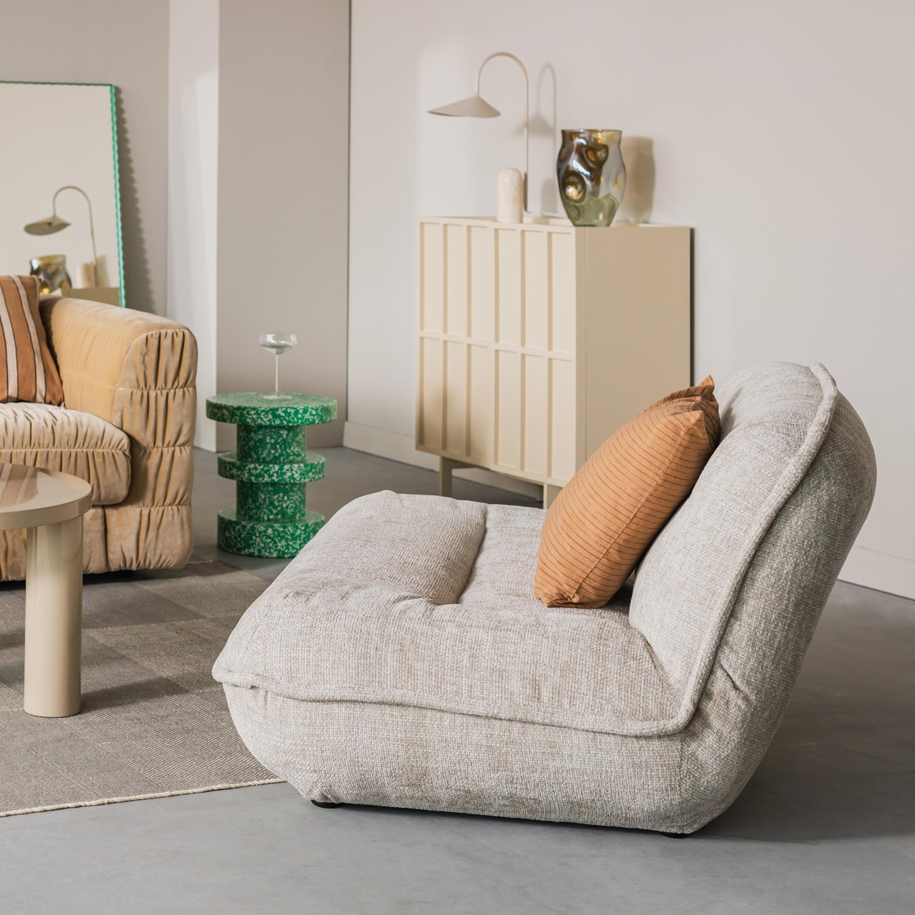 POLSPOTTEN Puff Loveseat - Ecru