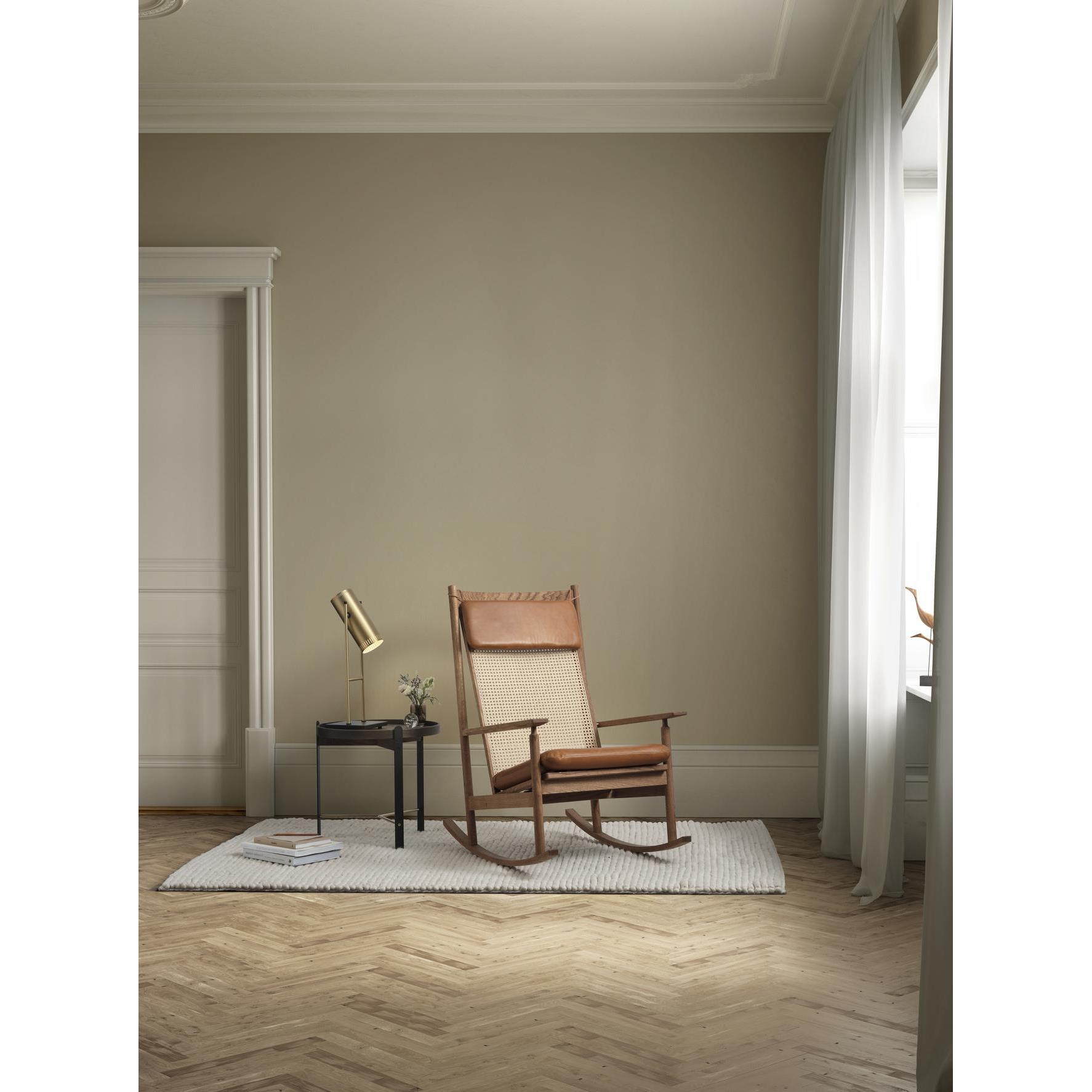 Warm Nordic Swing Rocking Chair teak, Camel Silk 0250