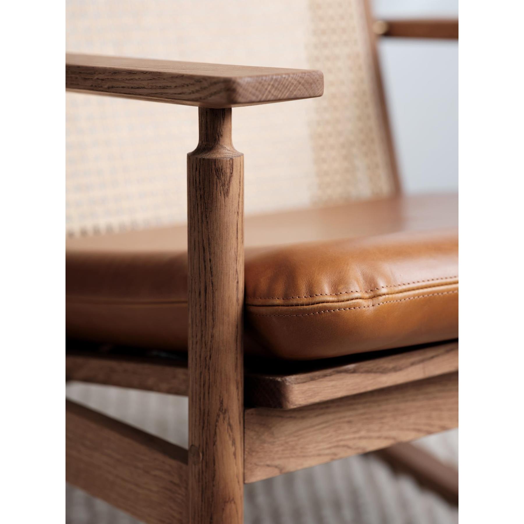 Warm Nordic Swing Rocking Chair teak, Camel Silk 0250