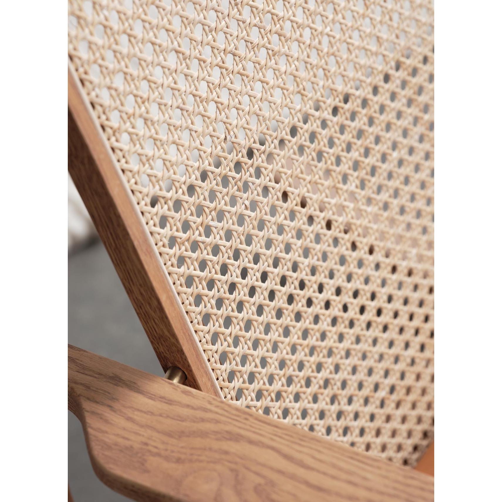 Warm Nordic Swing Rocking Chair teak, Camel Silk 0250