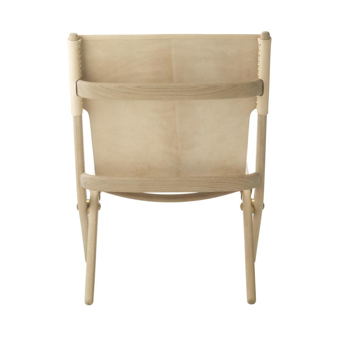 Audo Copenhagen Saxe fauteuil naturel eiken, zwart leder