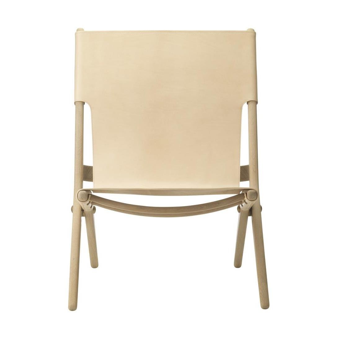 Audo Copenhagen Saxe fauteuil naturel eiken, zwart leder
