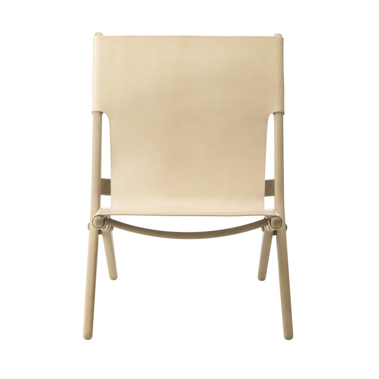 Audo Copenhagen Saxe fauteuil naturel eiken, zwart leder