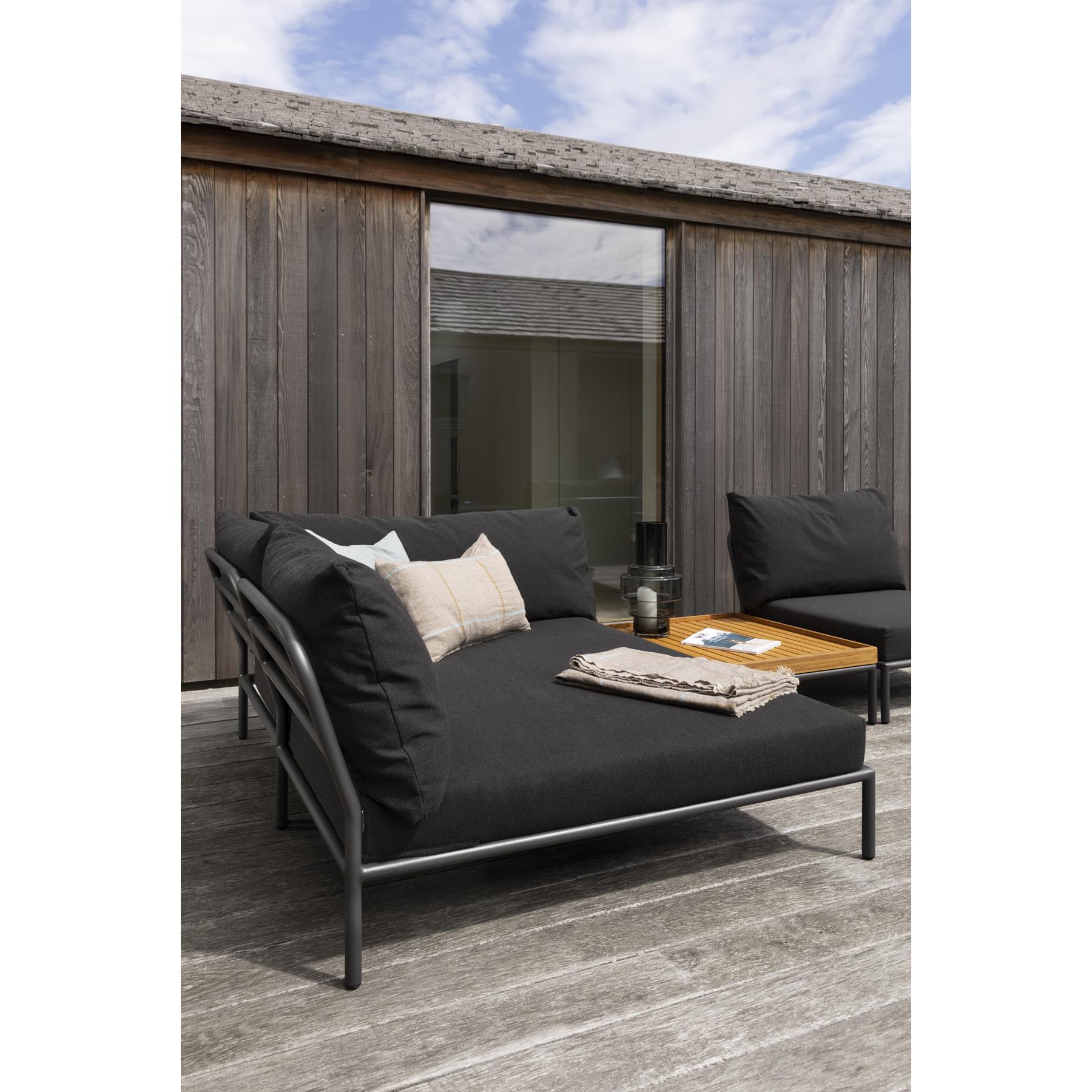 Houe Level2 Cozy Corner loungebank rechts frame donkergrijs stof