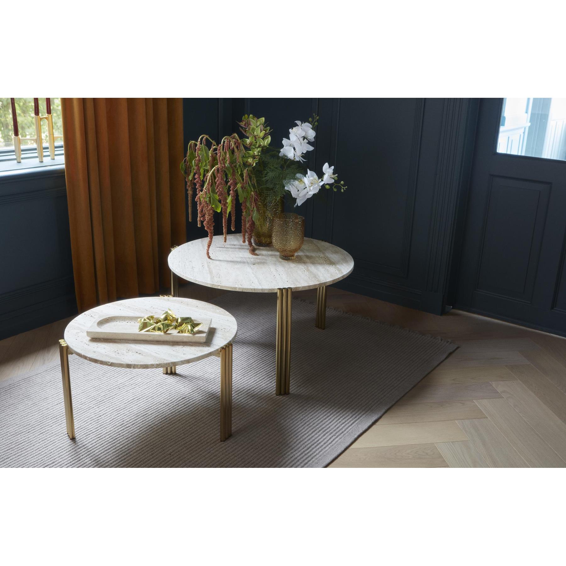AYTM Tribus salontafel Ø80 goud|travertine