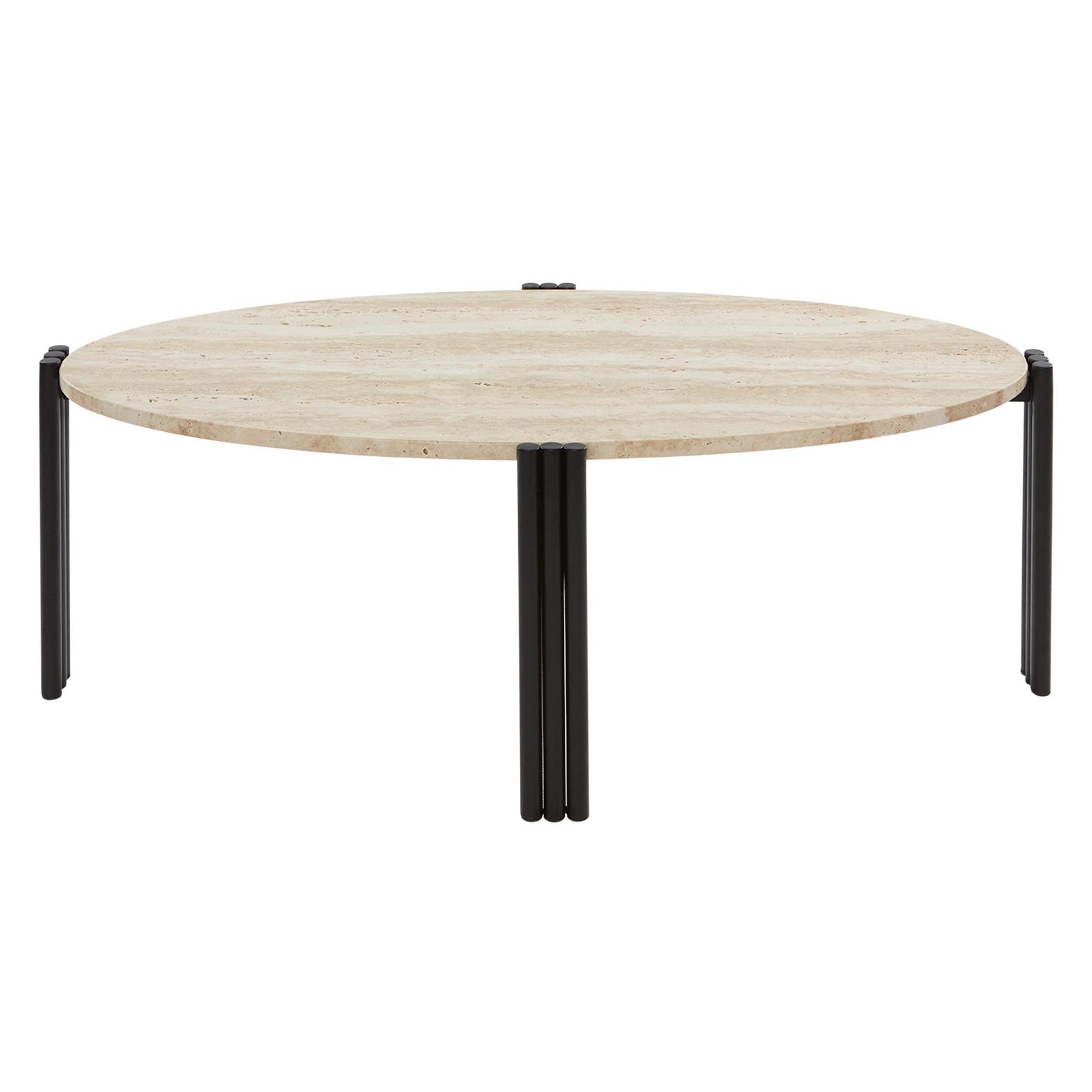 AYTM Tribus ovaal salontafel zwart|travertine