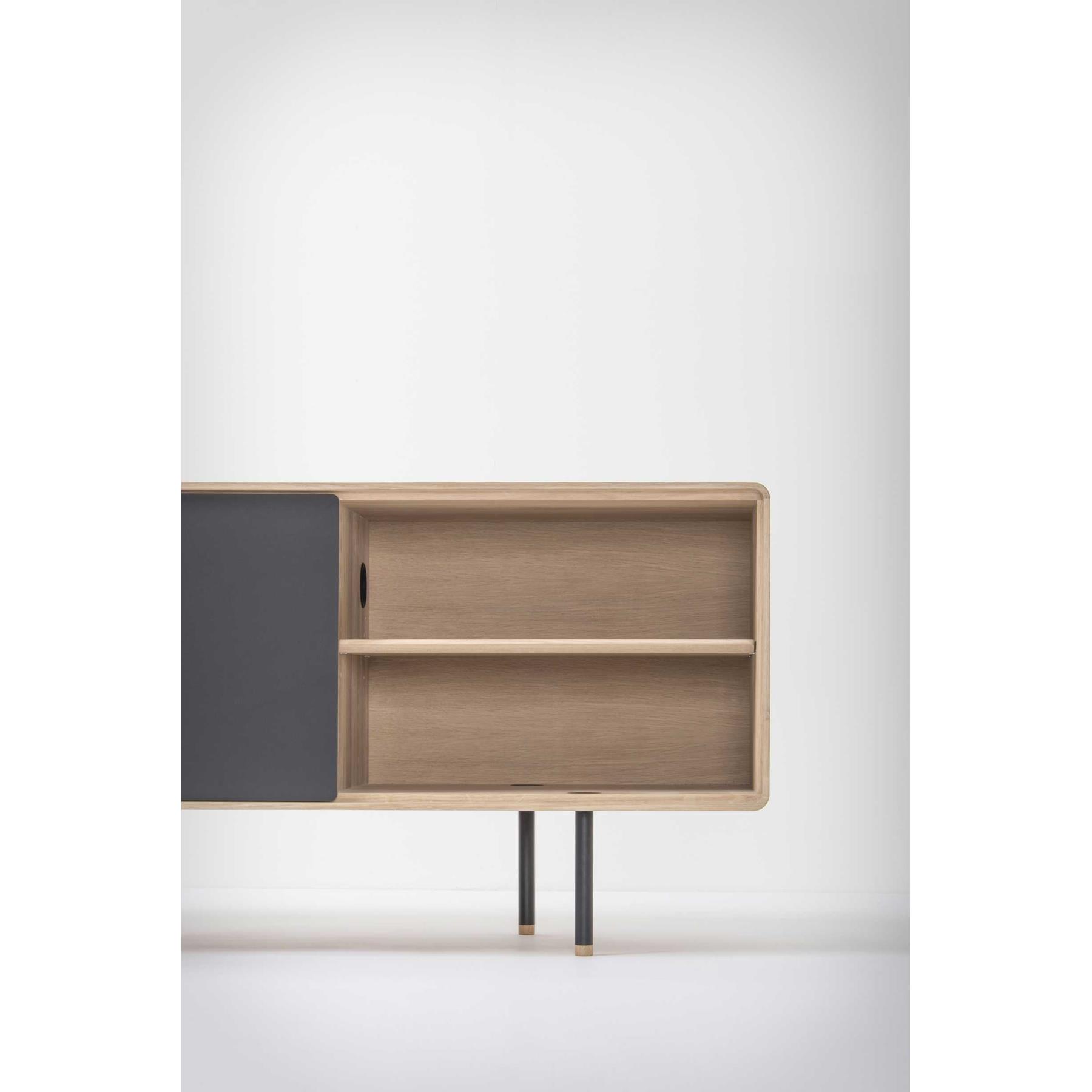Gazzda Fina dressoir tv-meubel 180x45 whitewash|zwart