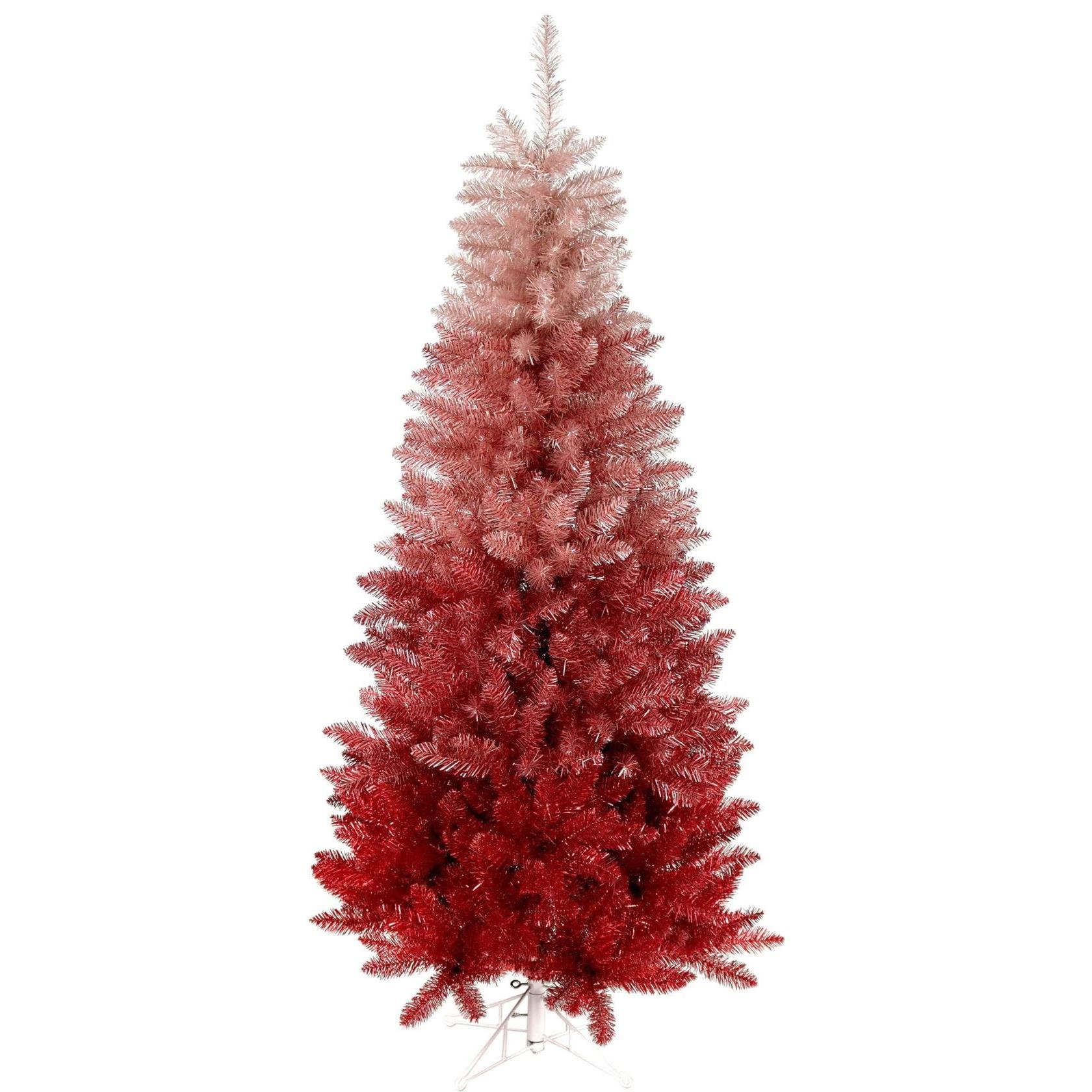 Vegas Red Pink kunstkerstboom - 152 cm - ombre roze|rood - Ø 76 cm -