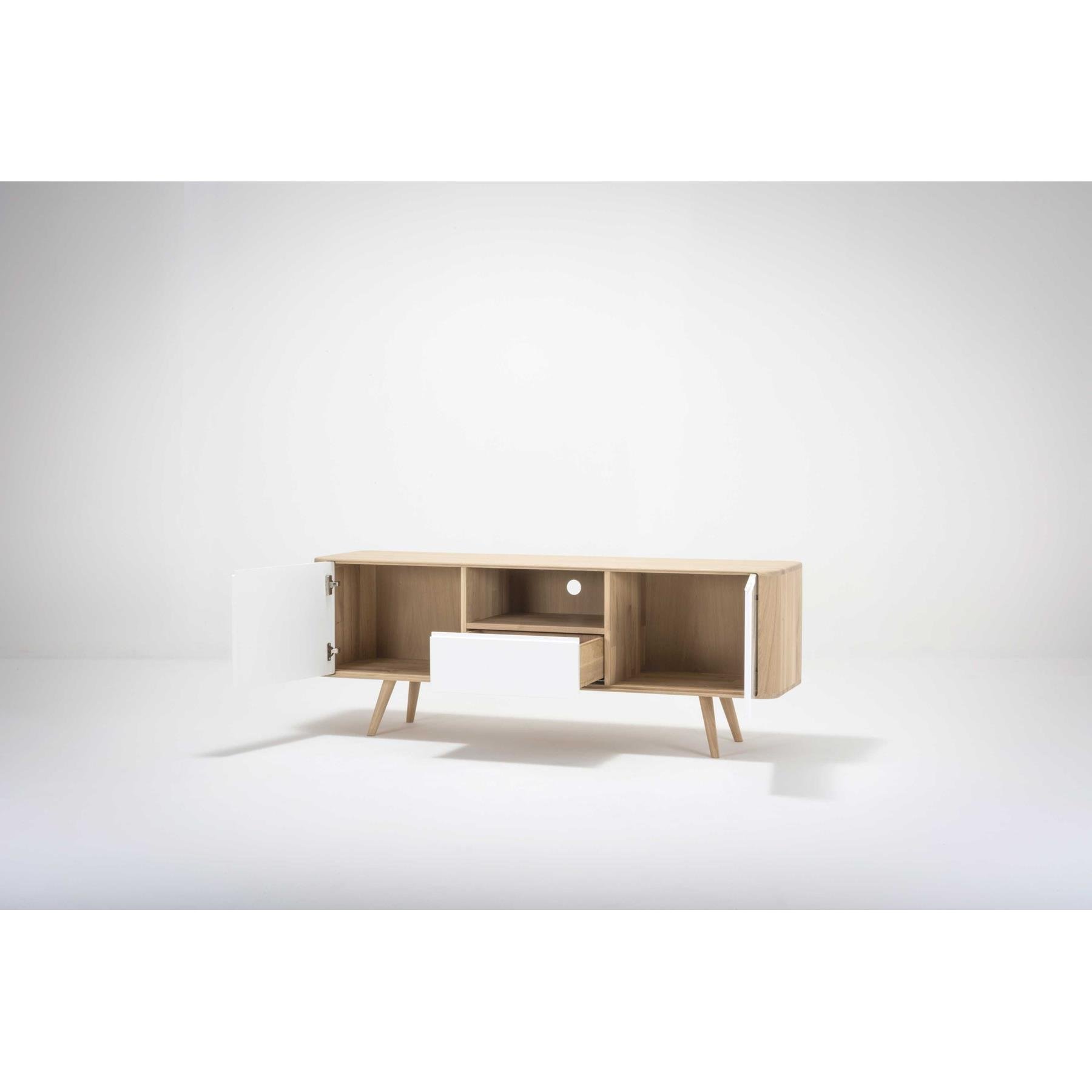 Gazzda Ena dressoir tv-meubel twee 160x42 whitewash