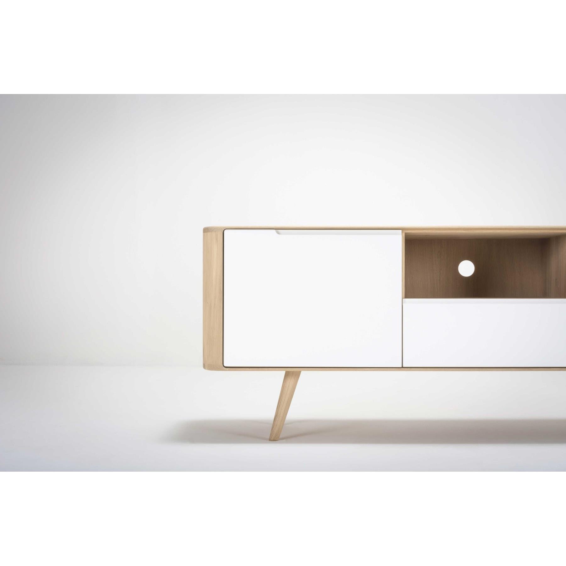 Gazzda Ena dressoir tv-meubel twee 160x42 whitewash