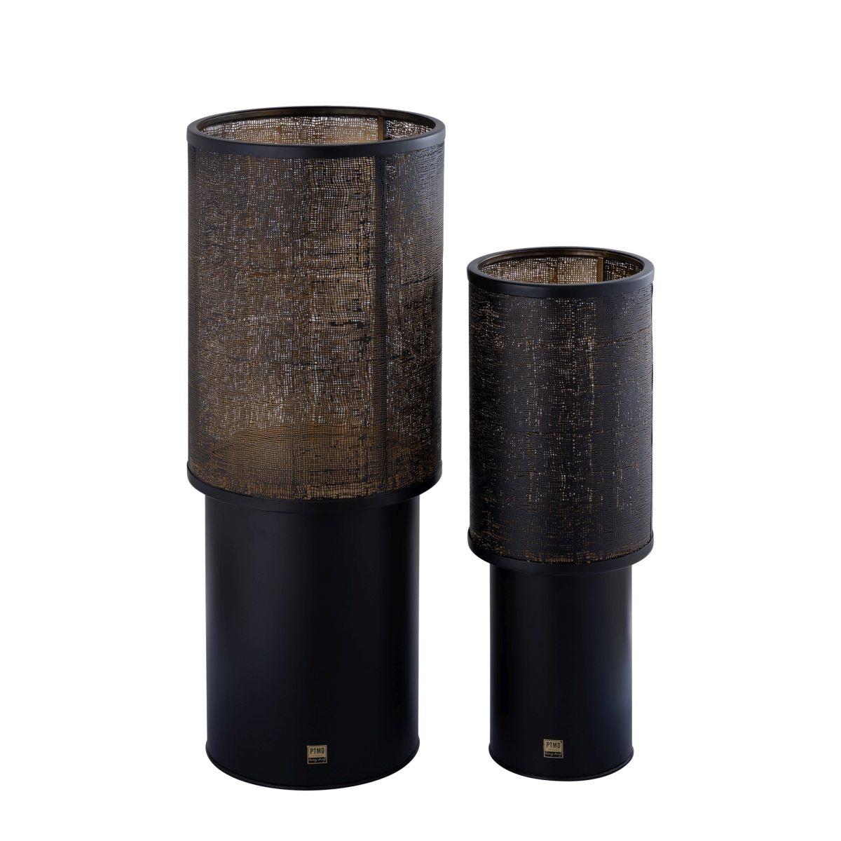 PTMD Jarne Windlicht - 26x26x70 cm - Ijzer - Zwart