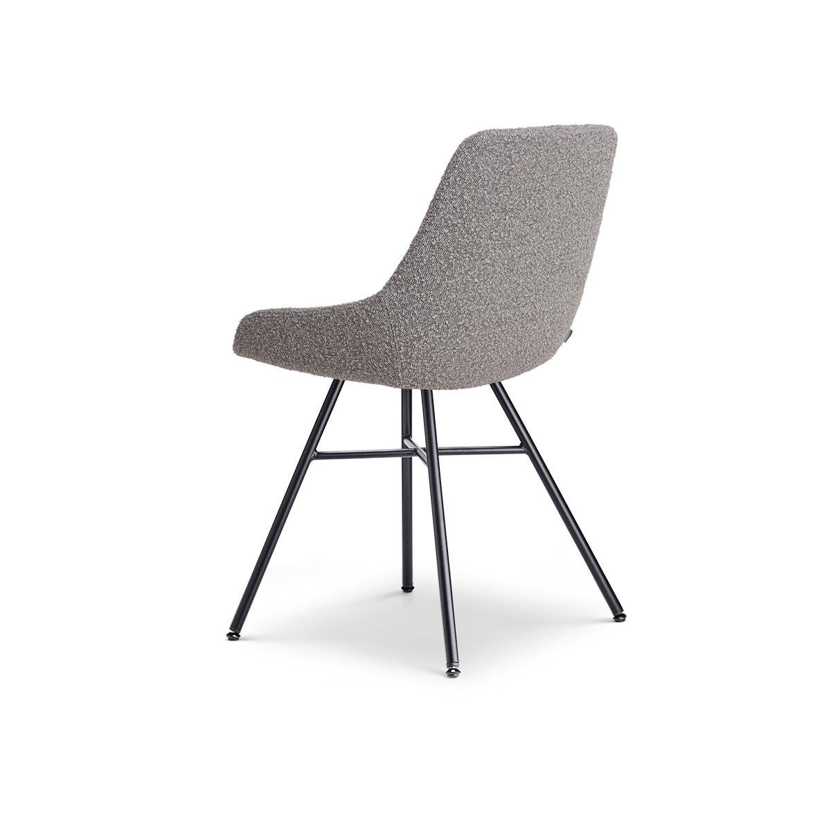 Nolon Noa-Isa Eetkamerstoel Bouclé Taupe - Stof - Zwart Onderstel