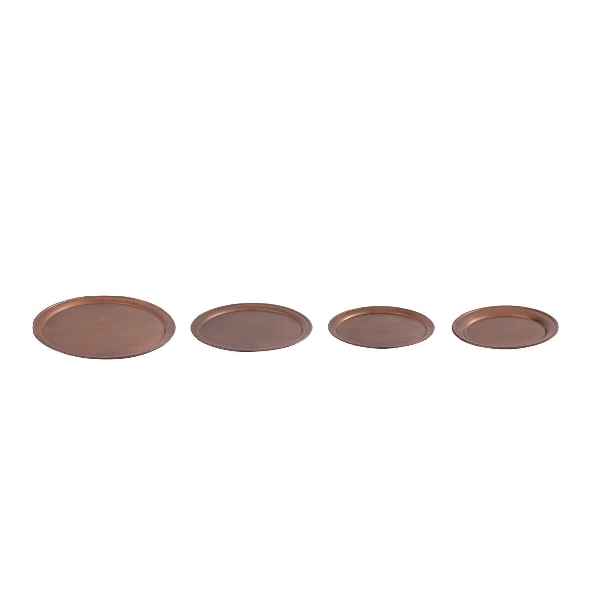 PTMD Aspyn Schaal - 50x50x2 cm - Ijzer - Koper