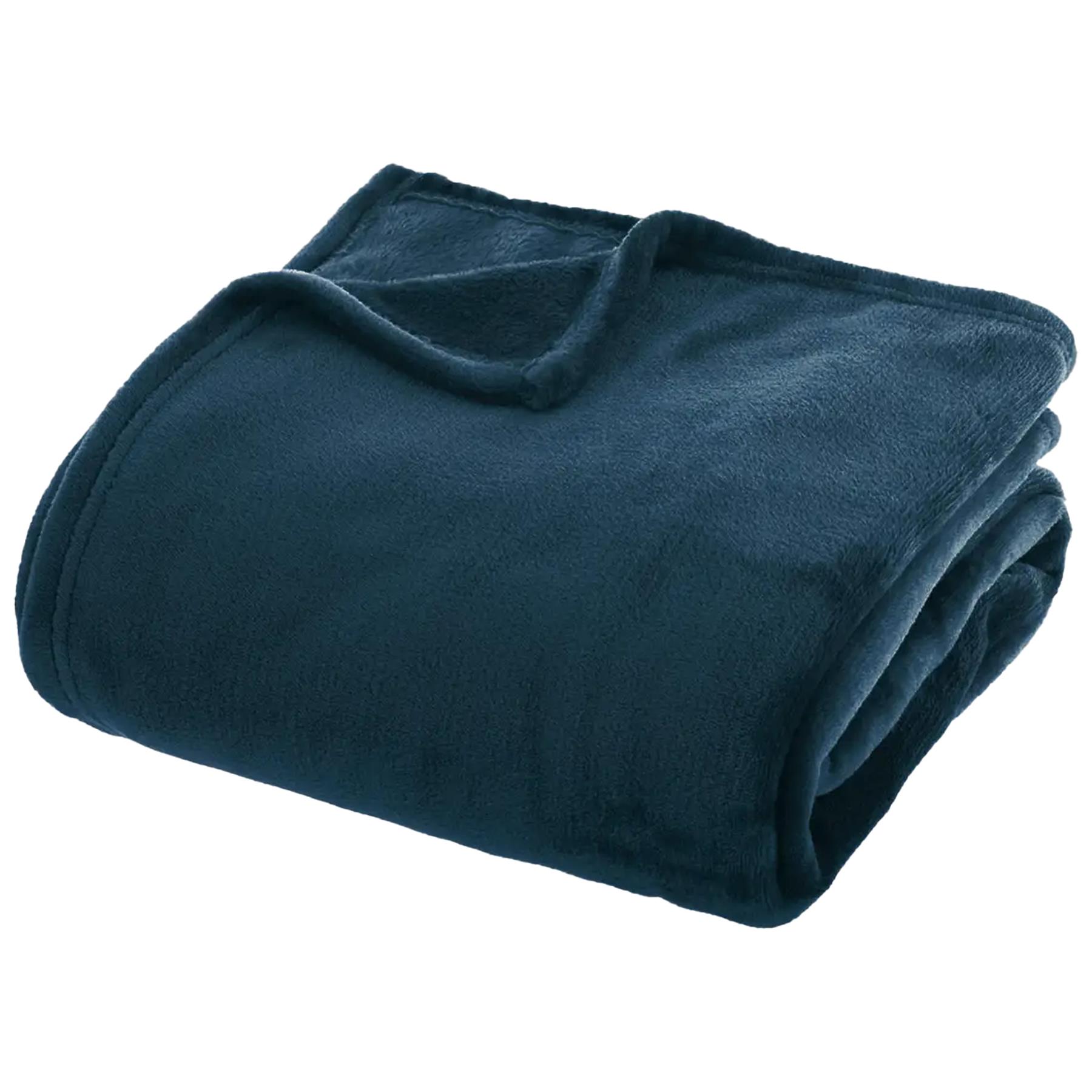 Atmosphera Plaid - donkerblauw - polyester - 180 x 230 cm