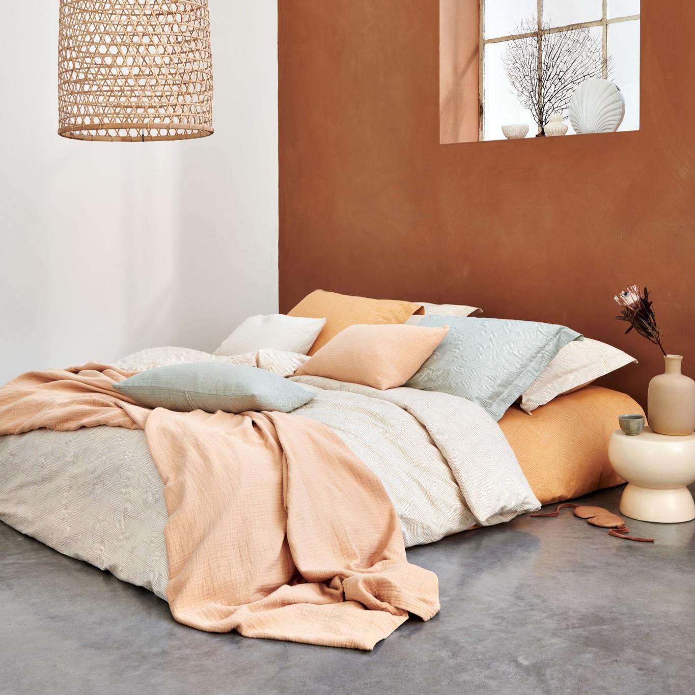 Vandyck Geometrical Dekbedovertrek 140 x 200/220 - Cream Tan