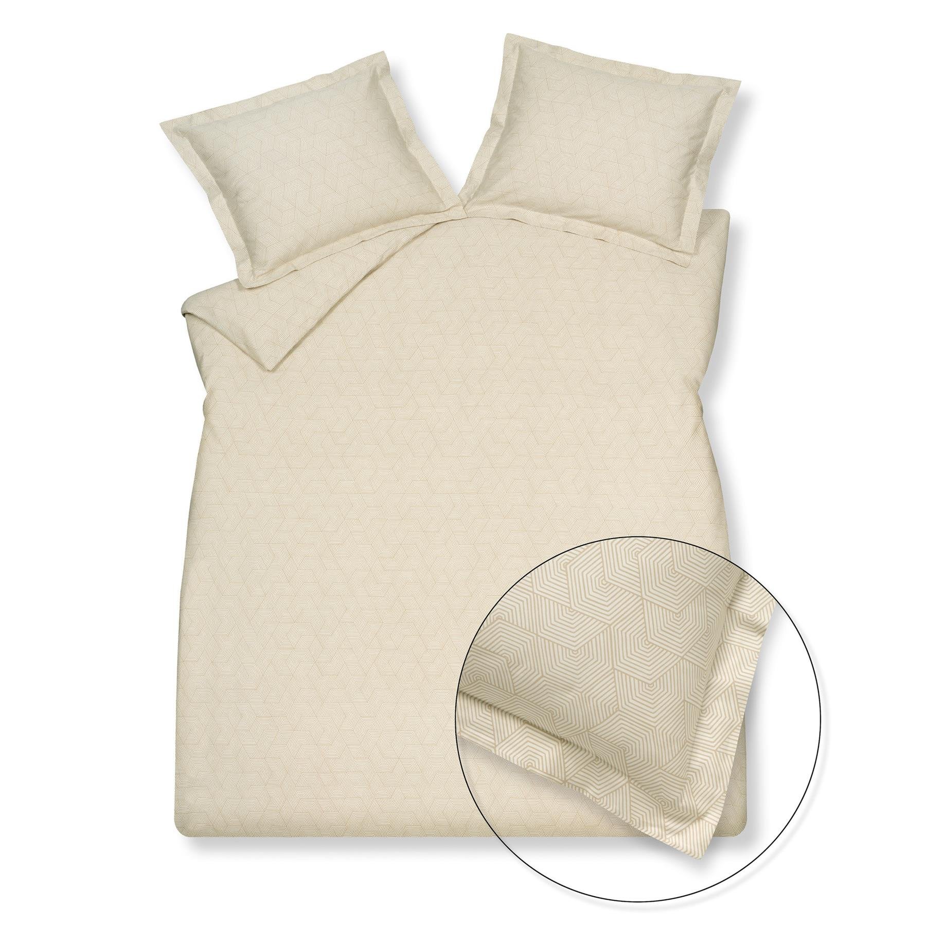 Vandyck Geometrical Dekbedovertrek 140 x 200/220 - Cream Tan