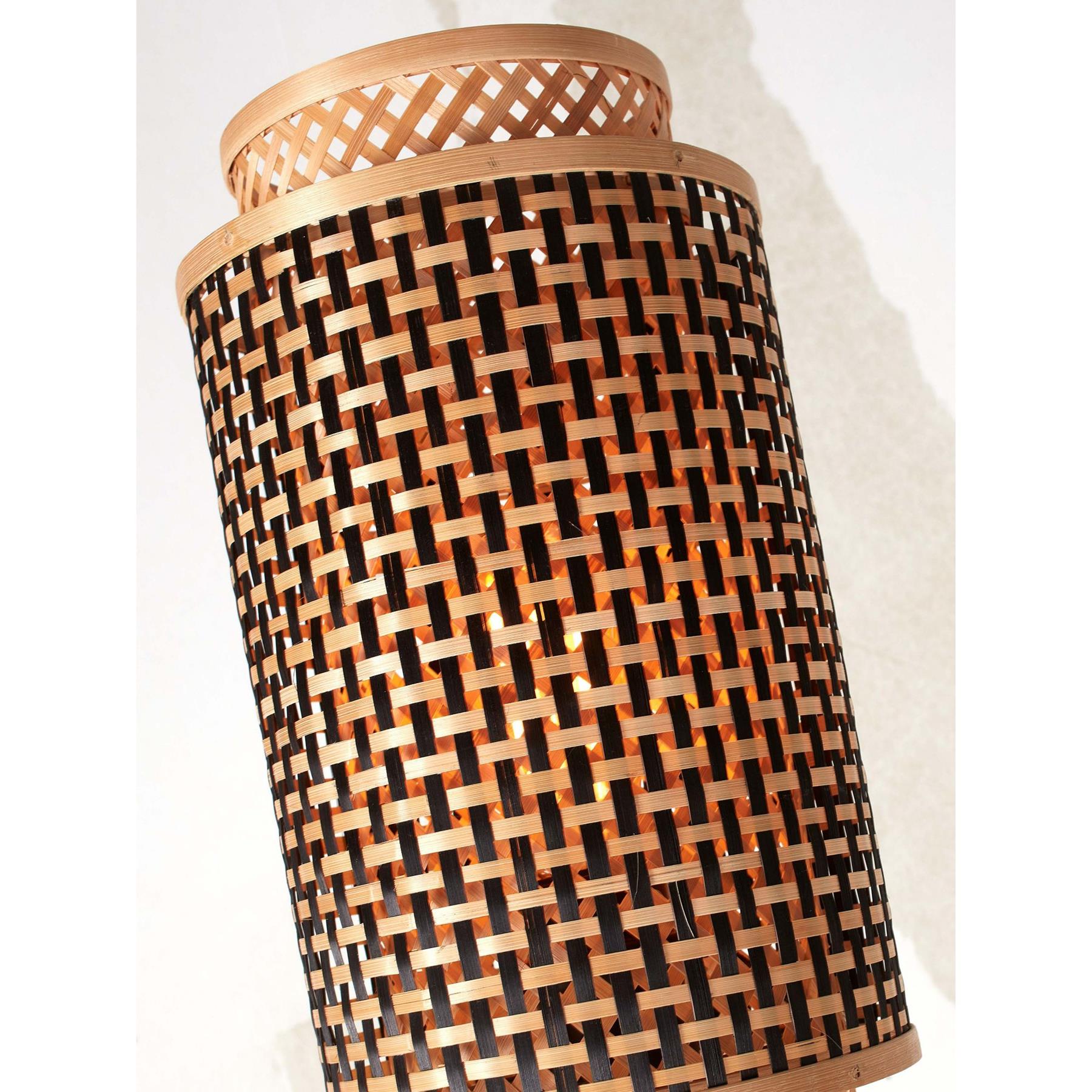 GOOD&MOJO Vloerlamp Bhutan - Bamboe|Zwart - 20x20x145cm