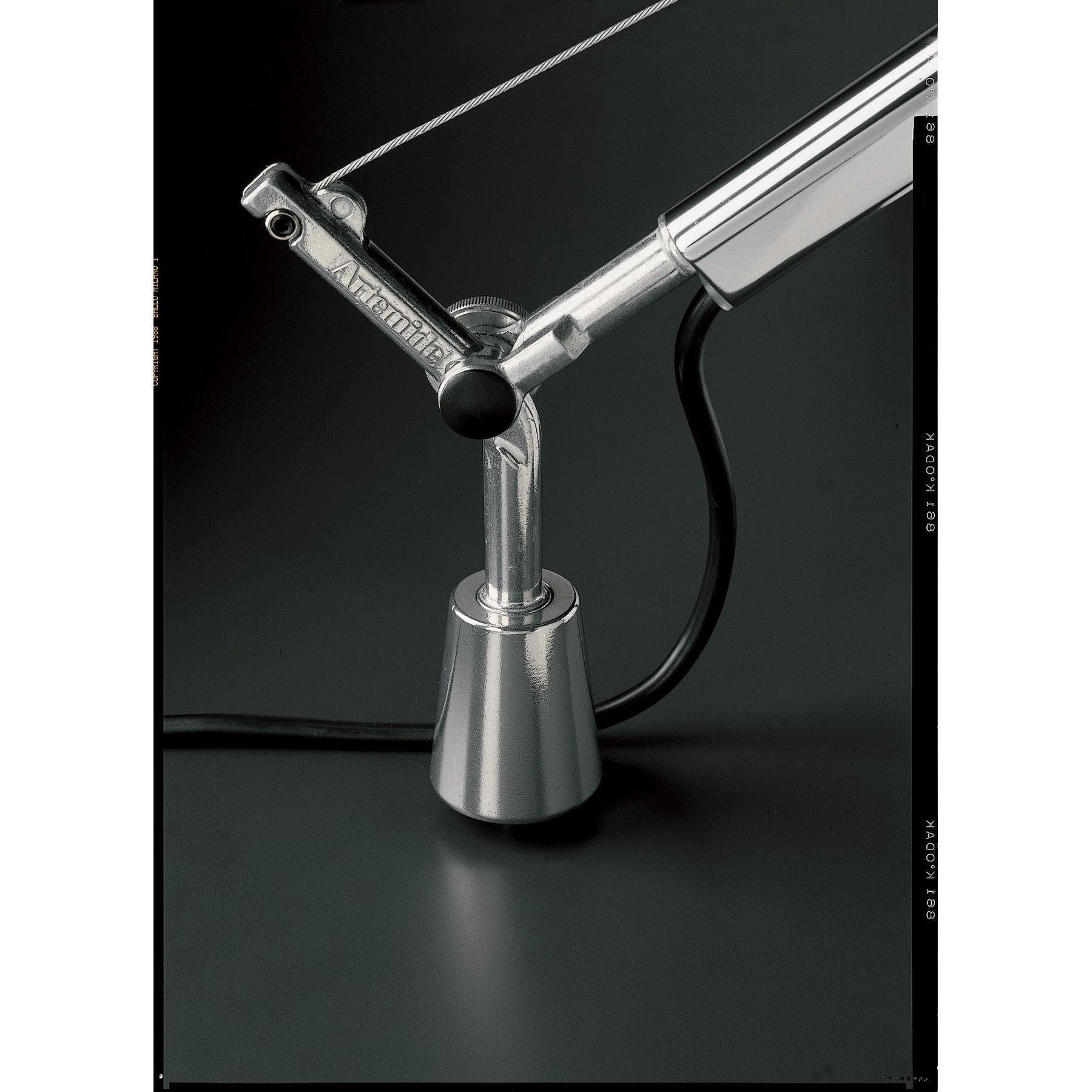 Artemide Tolomeo Mega klemlamp retrofit met dimmer 42cm grijs satijn