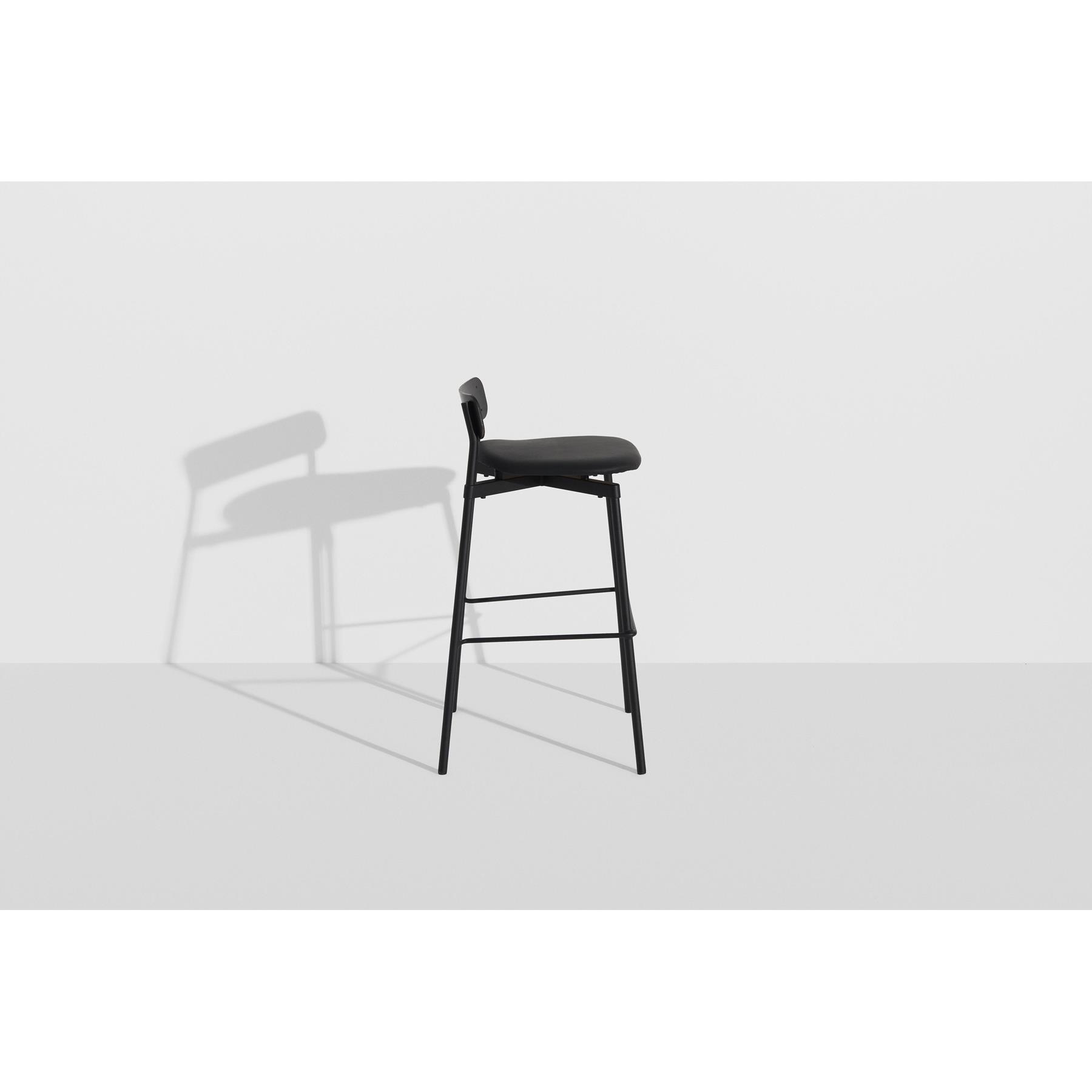 Petite Friture Fromme Wood barkruk H75 Leather Black