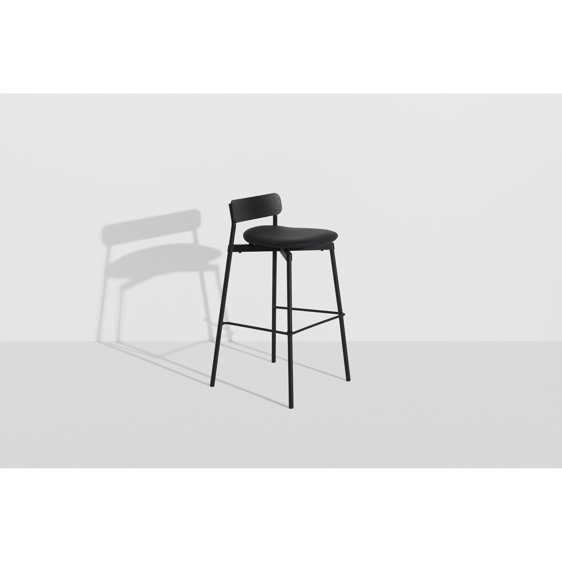 Petite Friture Fromme Wood barkruk H75 Leather Black