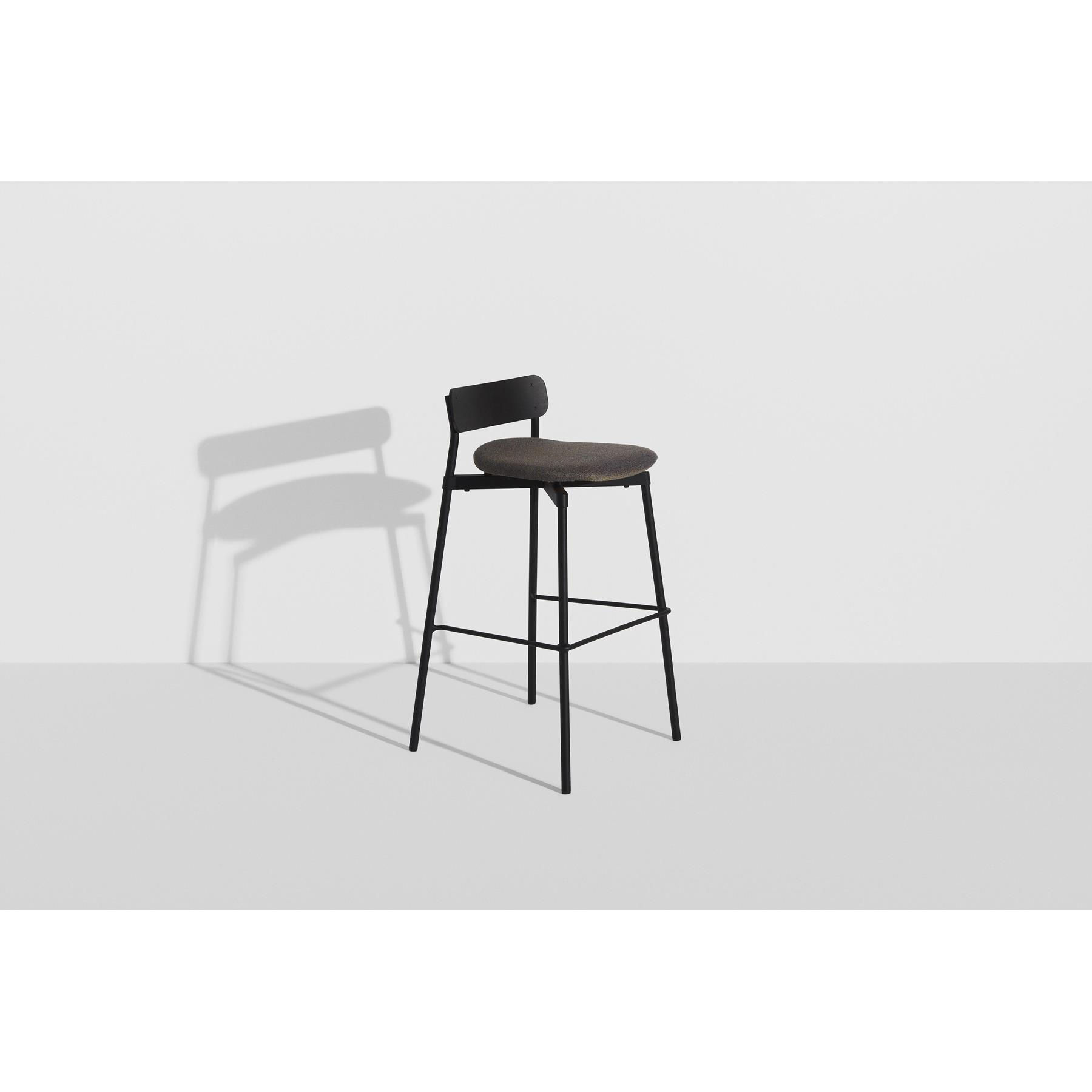 Petite Friture Fromme Wood barkruk H75 Leather Black