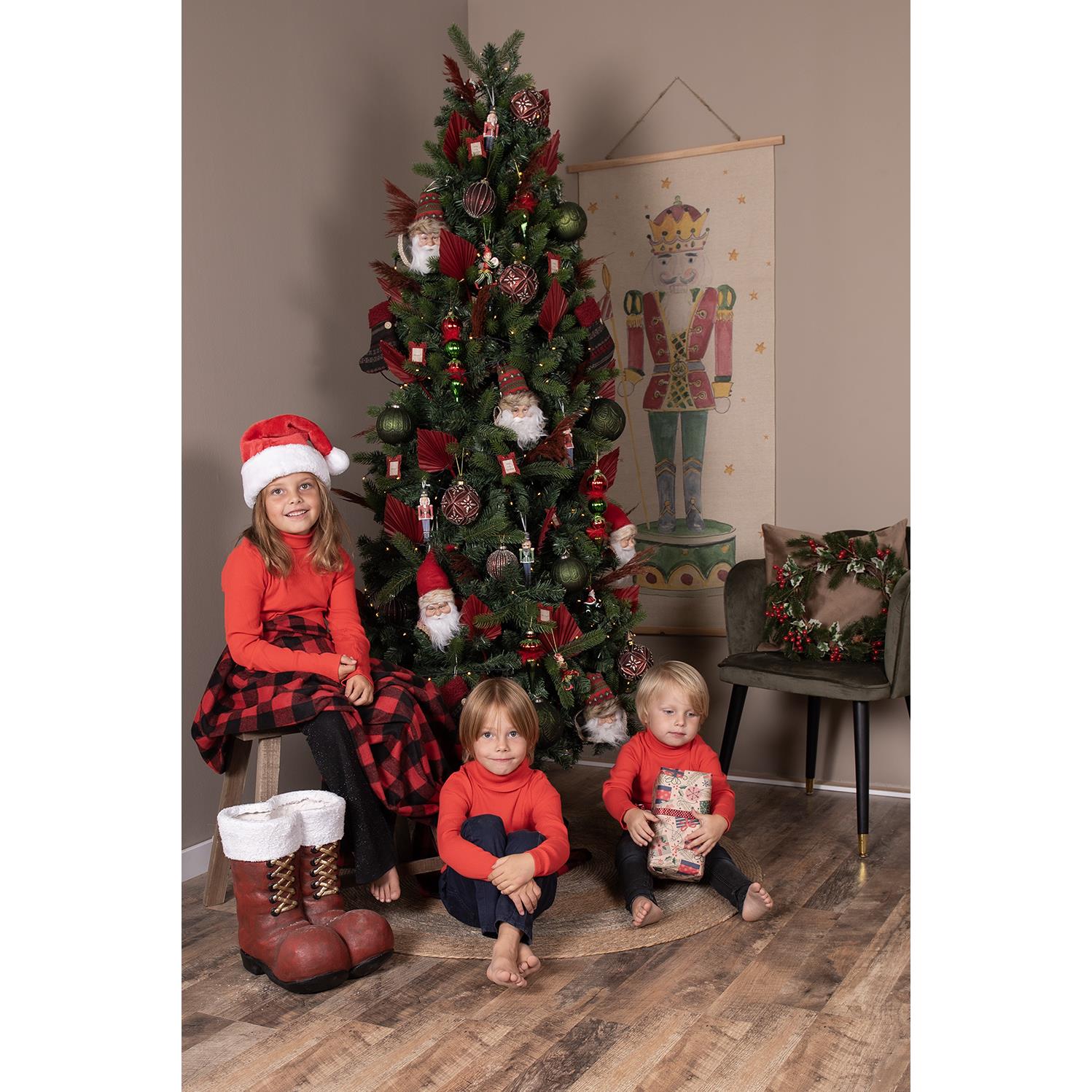 Clayre & Eef Hanger Kerstman 10x9x28 cm Bruin Kunststof