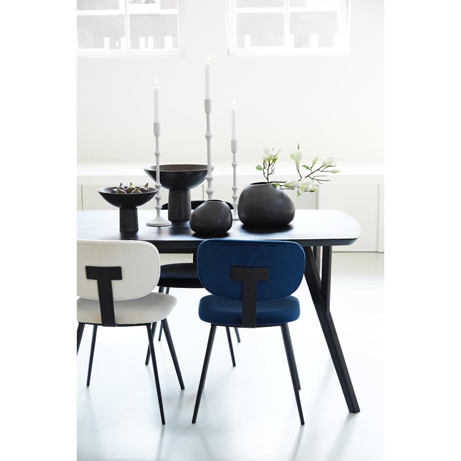Light&living Eetkamerstoel 55,5x45,5x80 cm AALIYAH velvet blauw-zwart