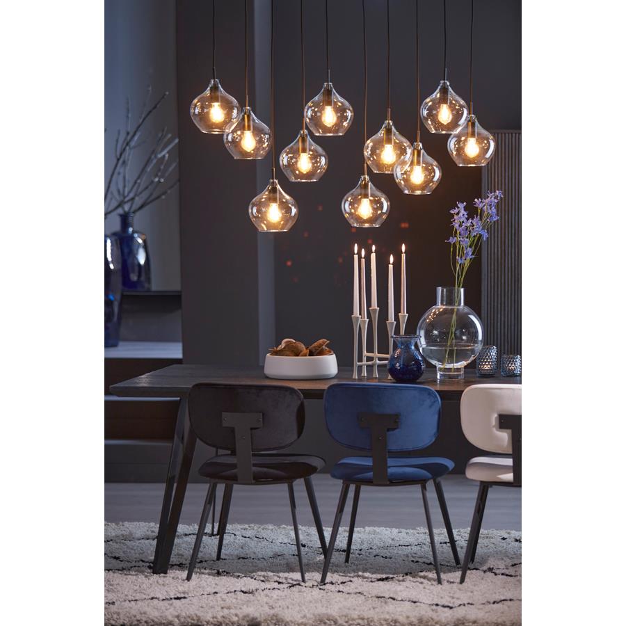 Light&living Eetkamerstoel 55,5x45,5x80 cm AALIYAH velvet blauw-zwart