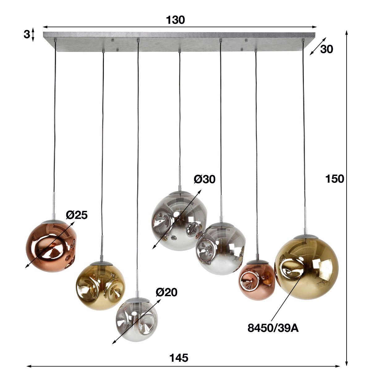 Fraaai - Gilian hanglamp 7L oud zilver