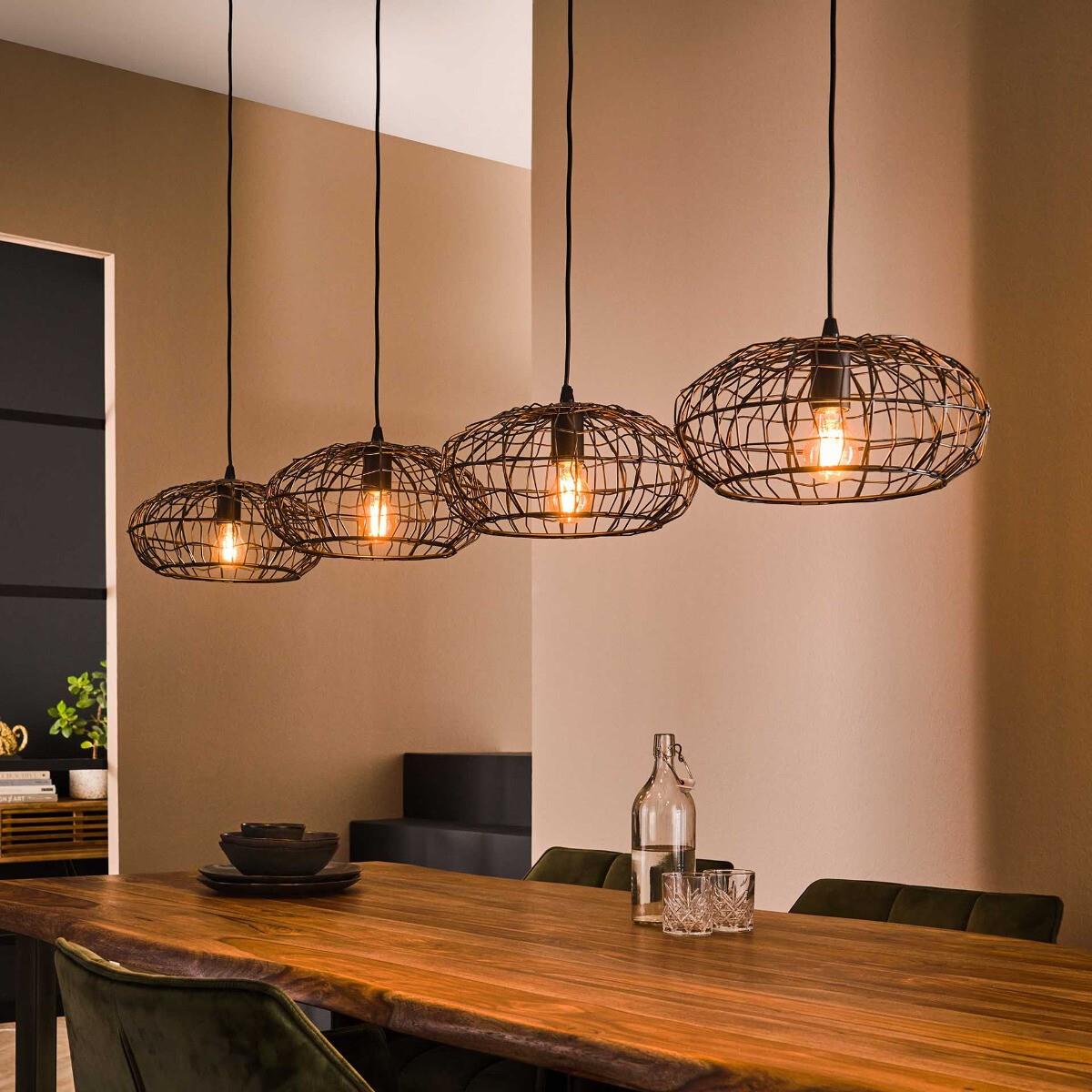 Fraaai - Kauna hanglamp 4L metaal zwart|bruin