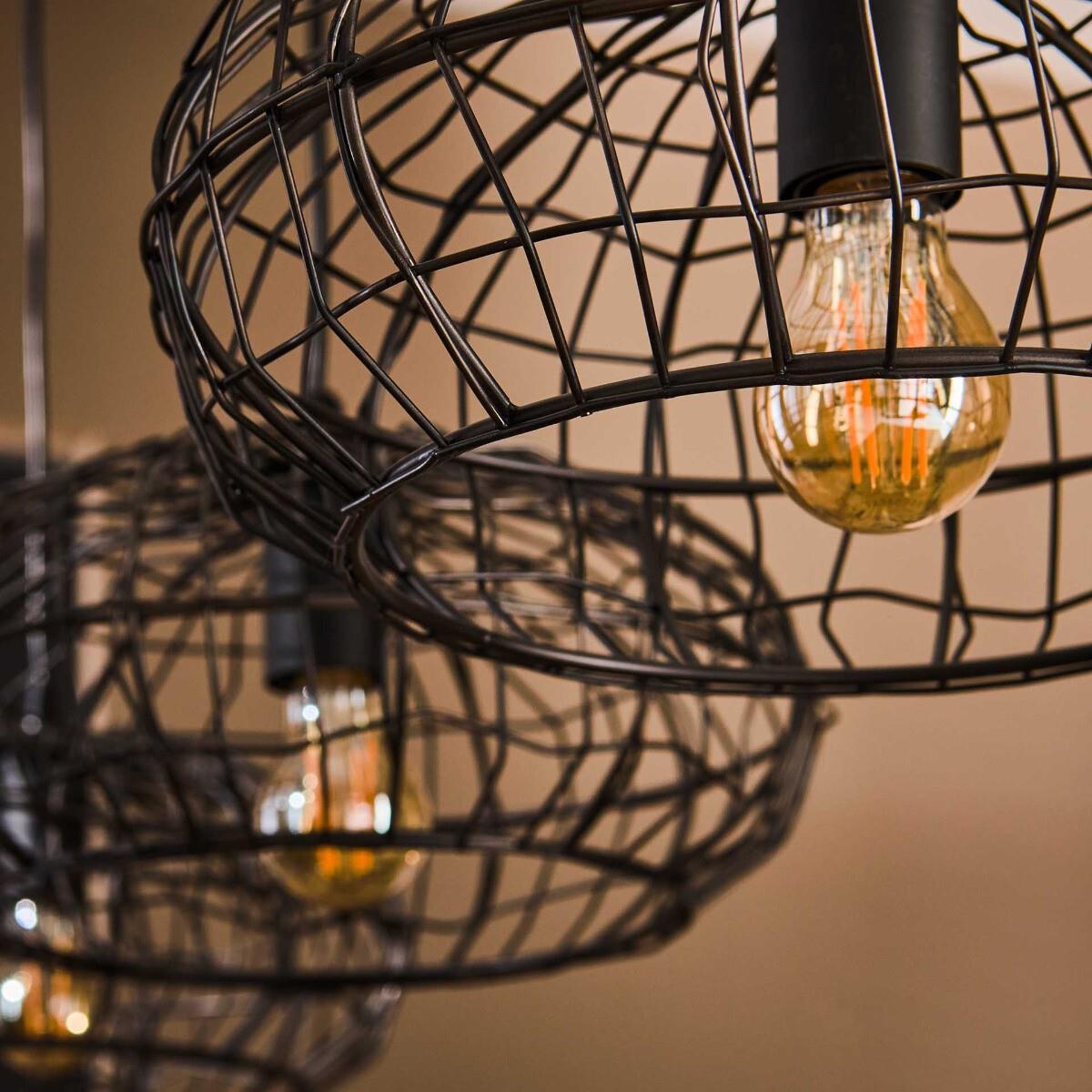 Fraaai - Kauna hanglamp 4L metaal zwart|bruin