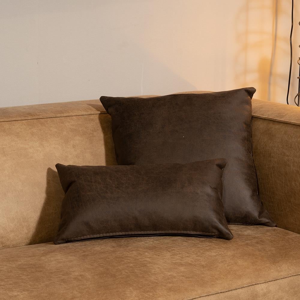Bronx71 Sierkussen Kyla eco-leer bruin 45 x 45 cm