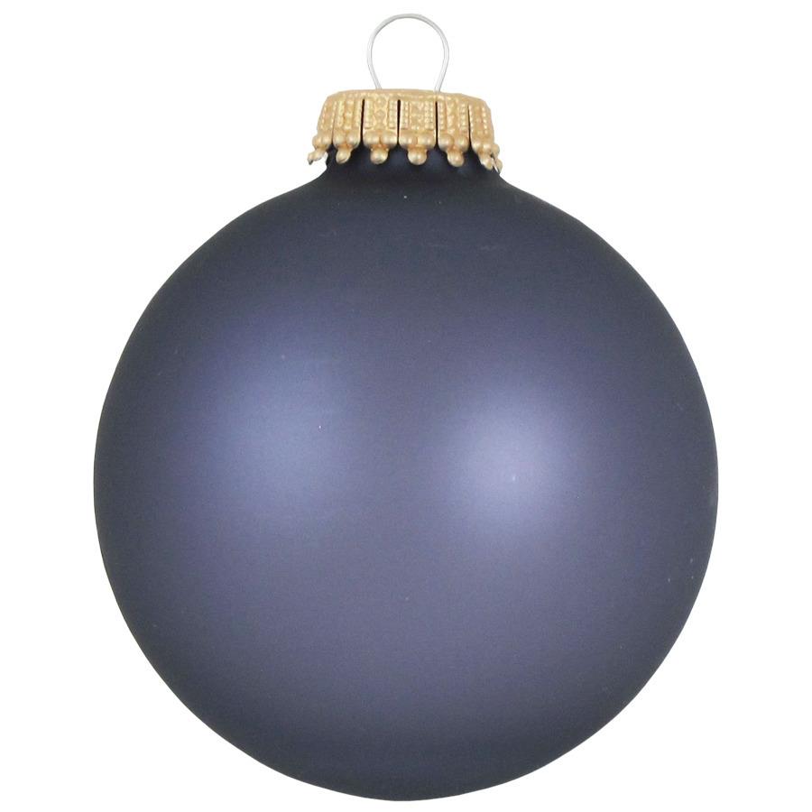 Krebs Kerstballen - 8 st - glas - blue stone velvet - 7 cm