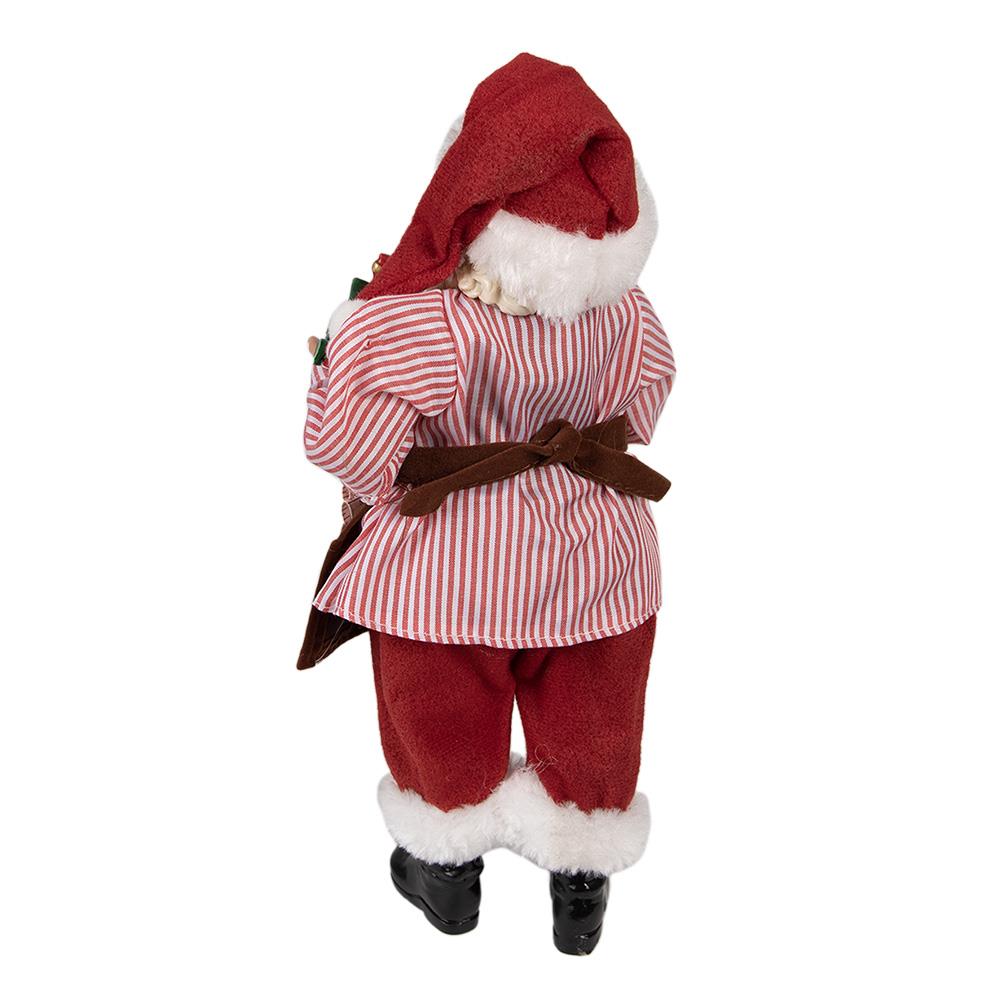 Beeld Kerstman Kerstman 28 cm Rood Textiel op kunststof Beeld Kerstmis