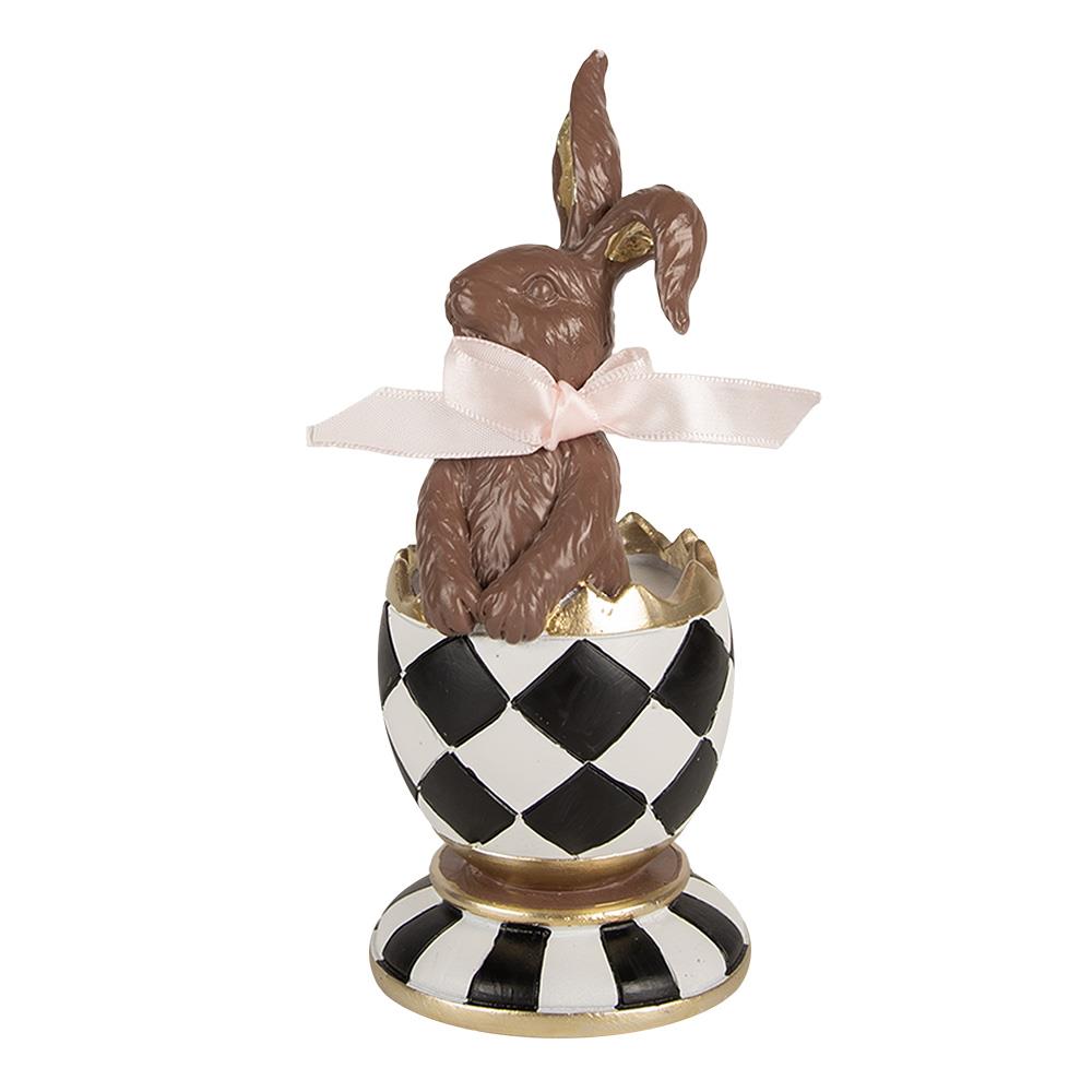 Clayre & Eef Decoratie Beeld Konijn 19 cm Bruin Polyresin