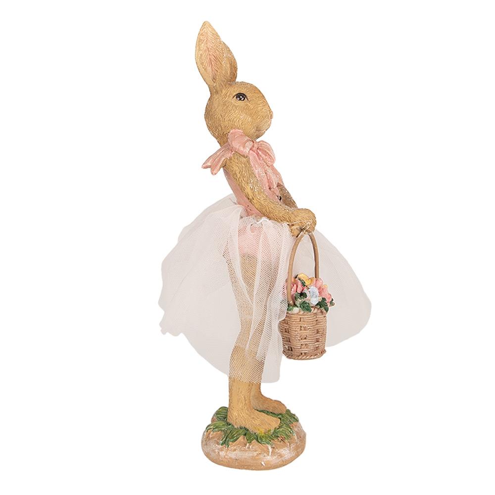 Clayre & Eef Beeld Konijn 21 cm Bruin Polyresin Paasdecoratie