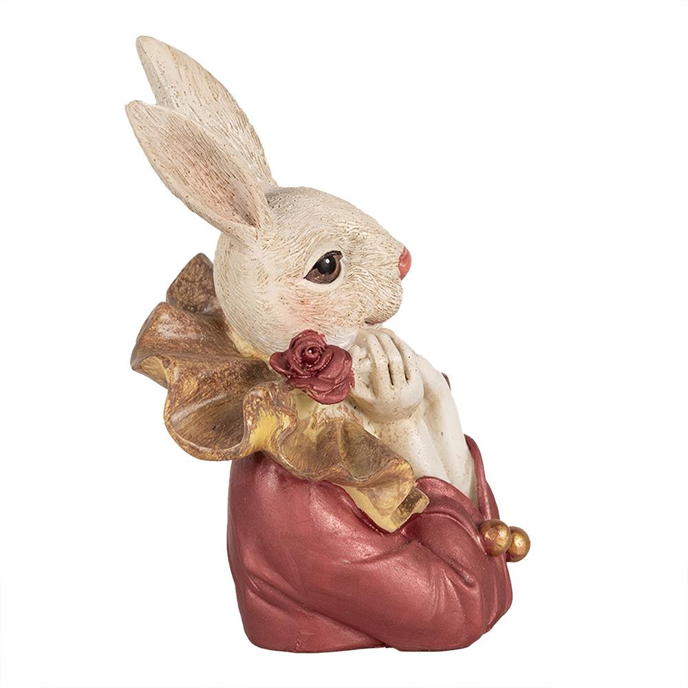 Clayre & Eef Beeld Konijn 17 cm Beige Roze Polyresin Paasdecoratie