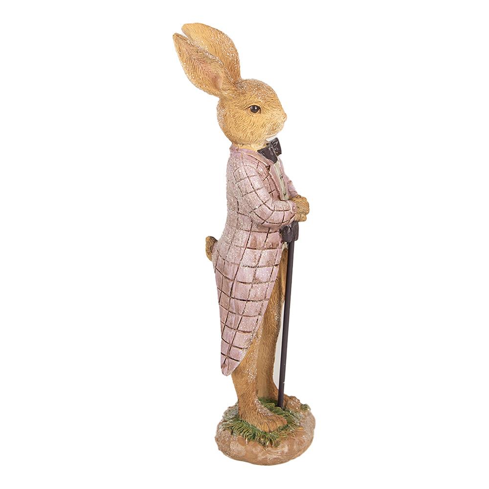 Clayre & Eef Beeld Konijn 21 cm Bruin Polyresin Paasdecoratie