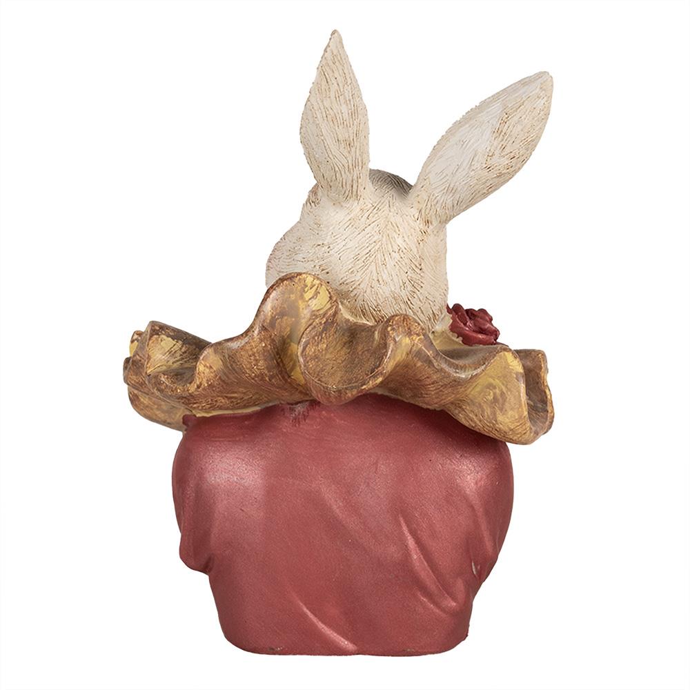 Clayre & Eef Beeld Konijn 17 cm Beige Roze Polyresin Paasdecoratie