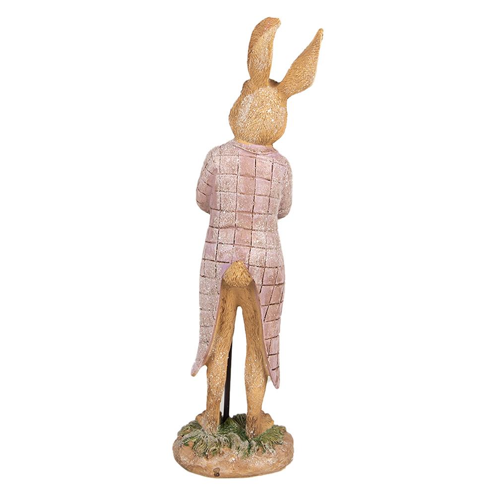 Clayre & Eef Beeld Konijn 21 cm Bruin Polyresin Paasdecoratie