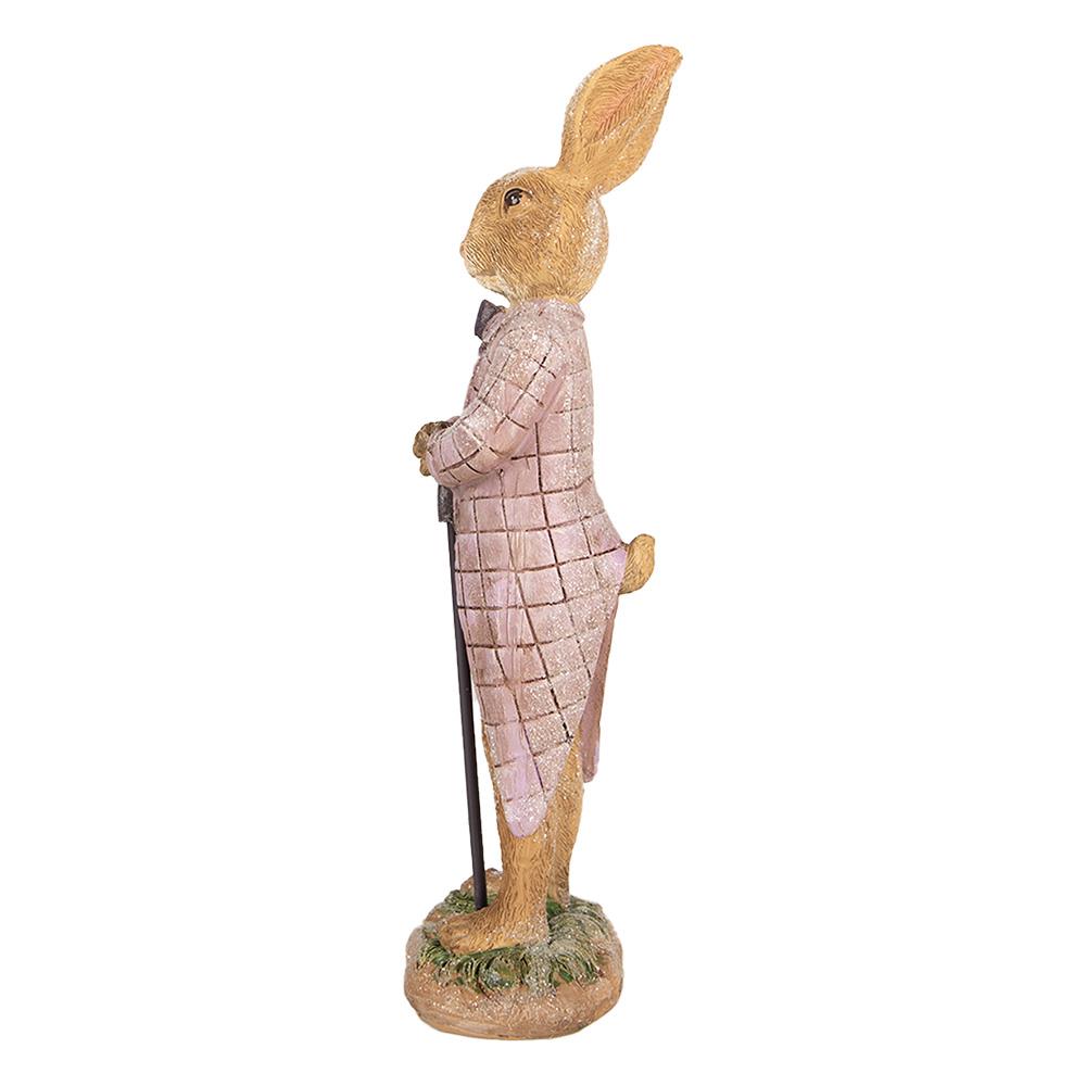 Clayre & Eef Beeld Konijn 21 cm Bruin Polyresin Paasdecoratie