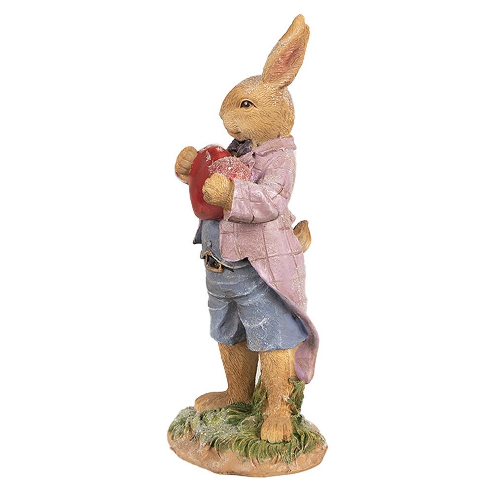 Clayre & Eef Beeld Konijn 20 cm Bruin Polyresin Paasdecoratie