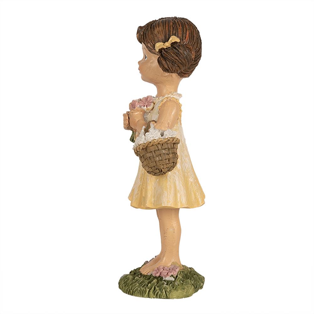 Clayre & Eef Beeld Meisje 13 cm Geel Polyresin