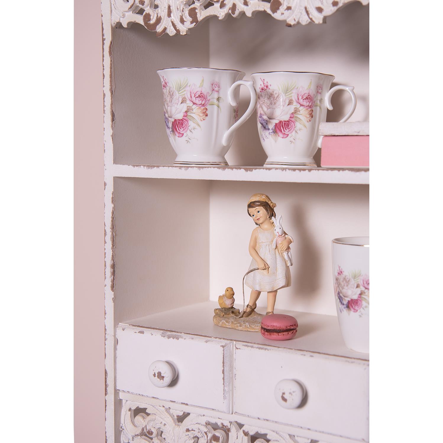 Clayre & Eef Beeld Meisje 15 cm Beige Polyresin