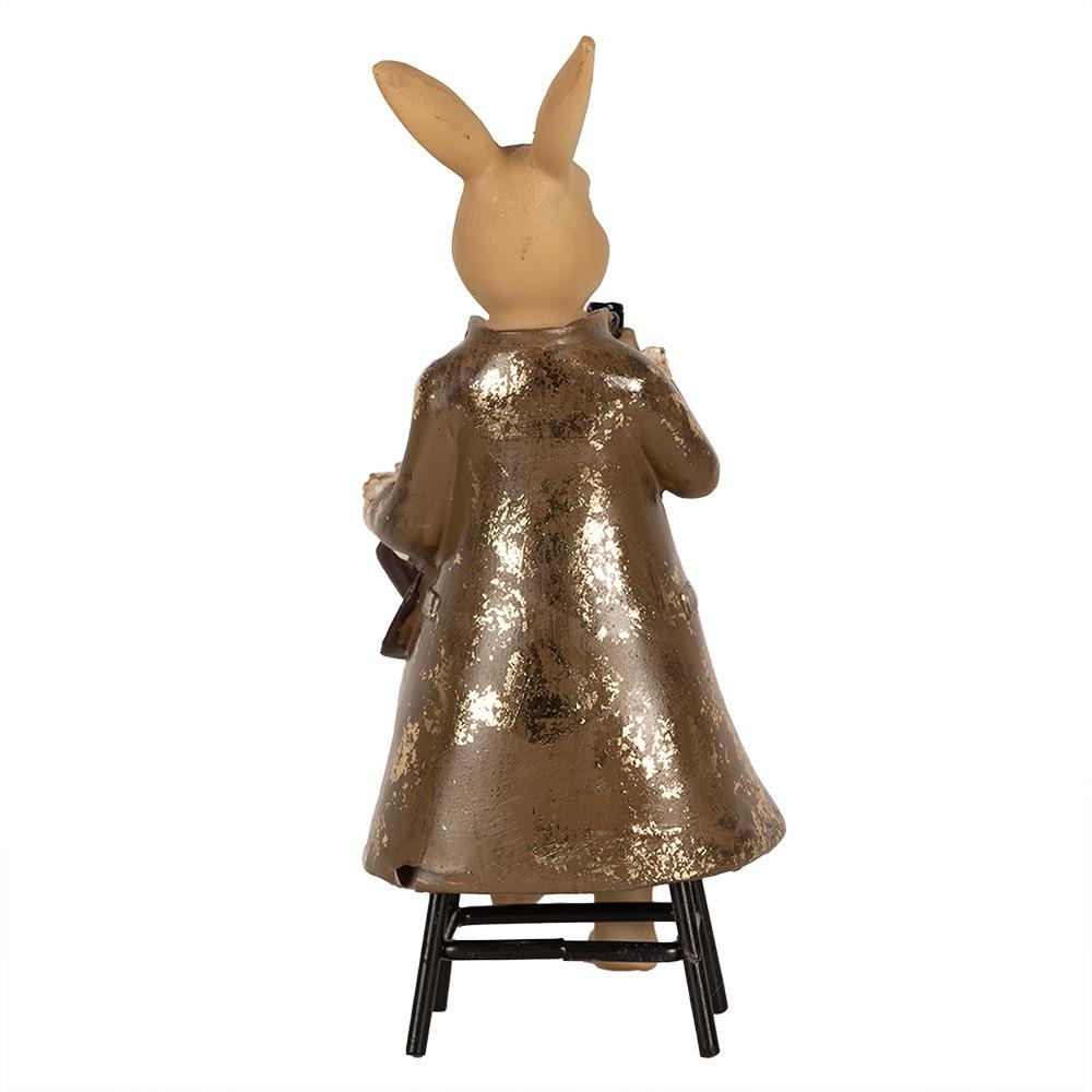 Clayre & Eef Beeld Konijn 20 cm Bruin Polyresin Paasdecoratie