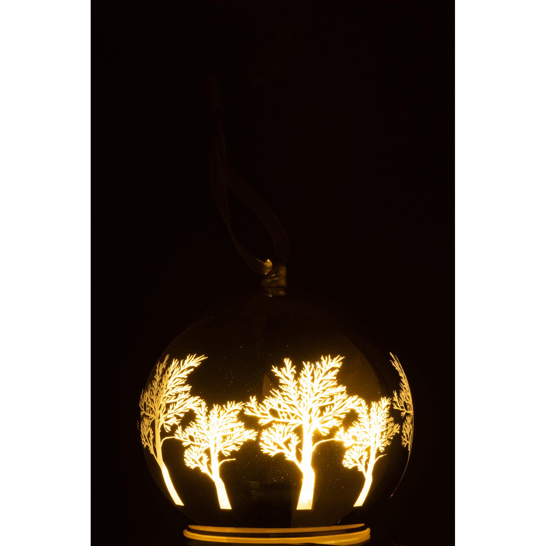 J-Line Kerstballen met verlichting - glas - goud - LED lichtjes - 4x