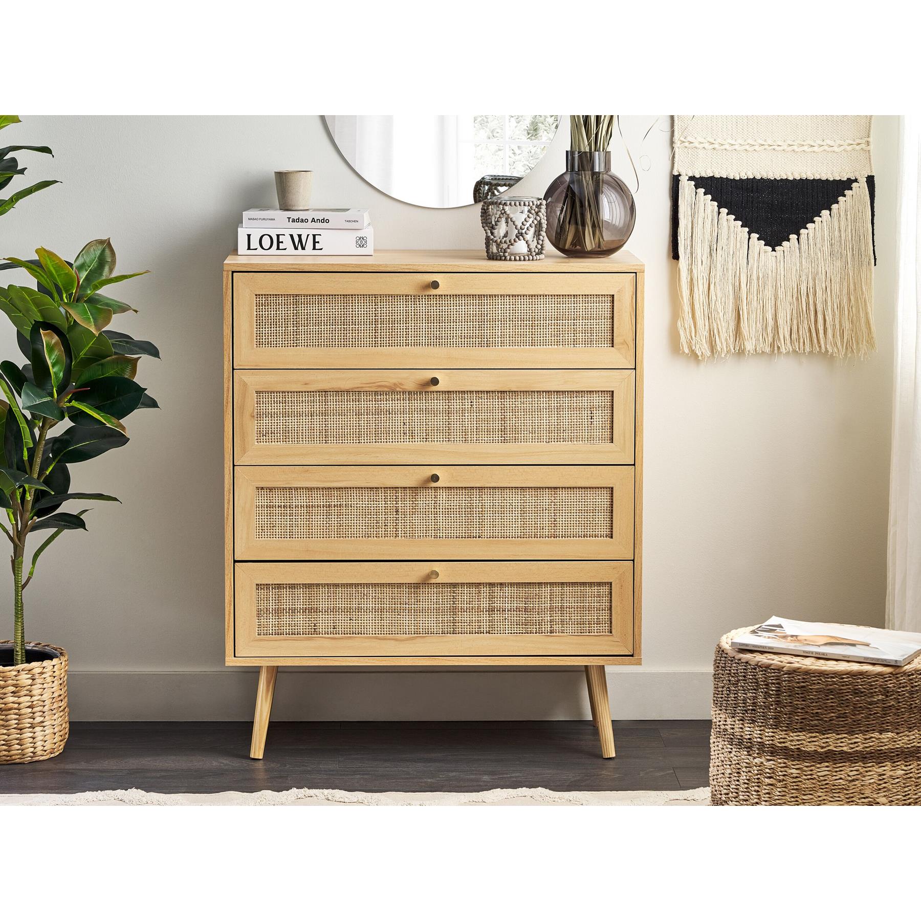 Beliani - PEROTE - Commode - Lichte houtkleur - Rotan